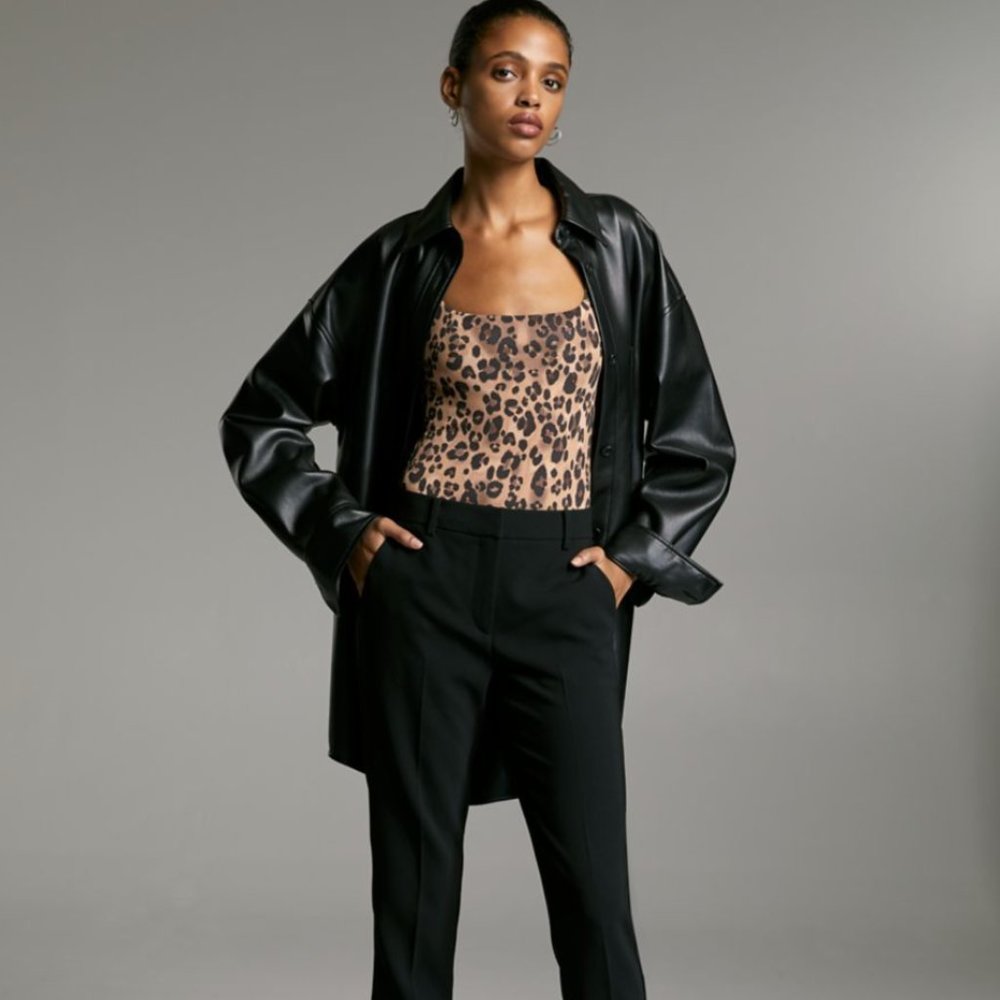 MID-RISE SLIM-LEG TROUSERS